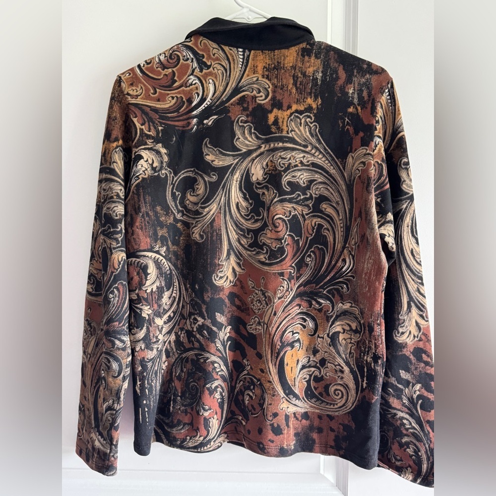 Vintage Y2K Jess & Jane Hoodie Floral Full Zip Sweatshirt Jacket Size Medium - Picture 10 of 10